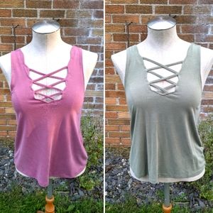 American Eagle Sueded Tank Tops XS